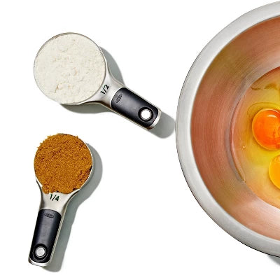 OXO 4pc Stainless Steel Magnetic Measuring Cups Set Black: Nesting Design, Dishwasher-Safe, Includes 1 Cup To 1/4 Cup - Image 3