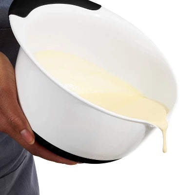 OXO 3pc Plastic Mixing Bowl Set With Black Handles: Dishwasher-Safe, 1.5, 3, 5 Qt. Bowls, Polypropylene, Black - Image 4