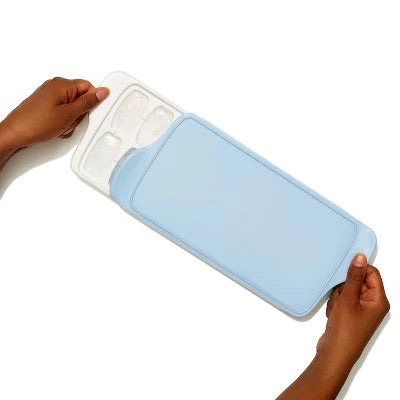 Alternative view of OXO 2pk Ice Cube Tray Light Blue: Plastic, 14 Cavities, Dishwasher-Safe, Ice Tray With Lid
