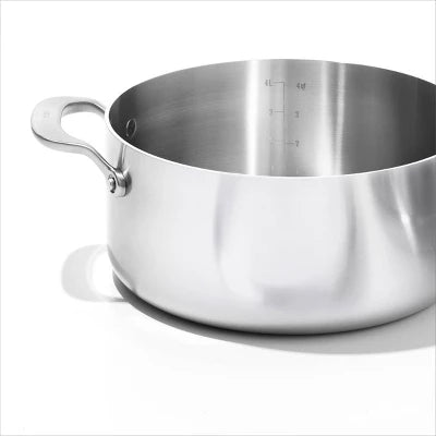OXO 10pc Mira Tri-Ply Stainless Steel Cookware Set Silver: Dishwasher-Safe, Gas & Induction Compatible, UPC 885837031089 - Image 5
