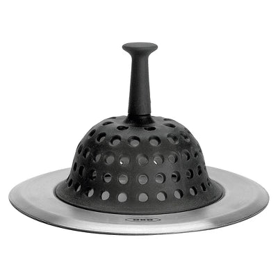 Alternative view of OXO Sink Strainer: Silicone & Stainless Steel, Kitchen Drain Catcher, Dishwasher-Safe, Black
