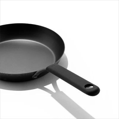 OXO 10″ Steel Open Frypan With Silicone Sleeve Black - Image 5