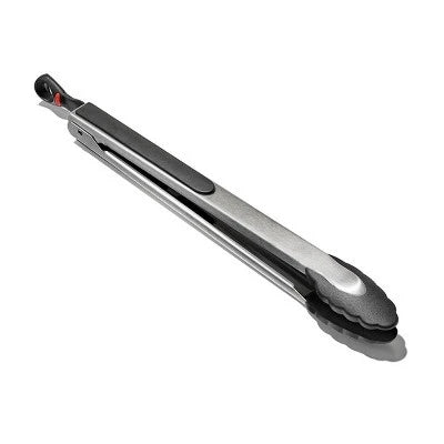 Alternative view of OXO 12″ Tongs With Nylon Head: Stainless Steel, Locking Mechanism, Dishwasher-Safe Cooking Tongs, Black