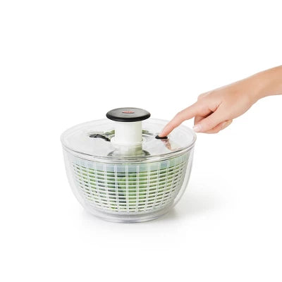 Alternative view of OXO Little Salad And Herb Spinner: Small Dishwasher-Safe Lettuce Spinner, 2.9 Qt Capacity, Stainless Steel & Plastic