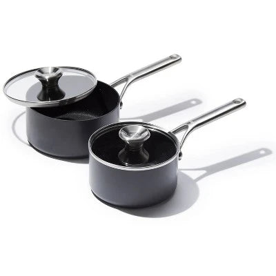 OXO 4pc Ceramic Pro Non-Stick Sauce Pan Set Gray: Aluminum Cookware, Dishwasher-Safe, Induction & Gas Compatible - Image 8