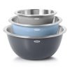 OXO 3pc Insulated Stainless Steel Mixing Bowl Set – Gray: Dishwasher-Safe, 5 Qt, 3 Qt, 1.5 Qt, Non-Slip Base - Image 8
