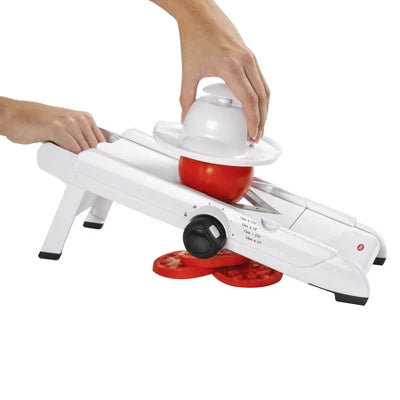 Alternative view of OXO VBlade Mandoline Slicer: ABS & Stainless Steel, 4 Blades, Dishwasher-Safe, Vegetable & Potato Slicer, White