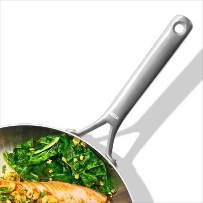 Alternative view of OXO 12″ Mira Tri-Ply Stainless Steel Open Frypan Silver