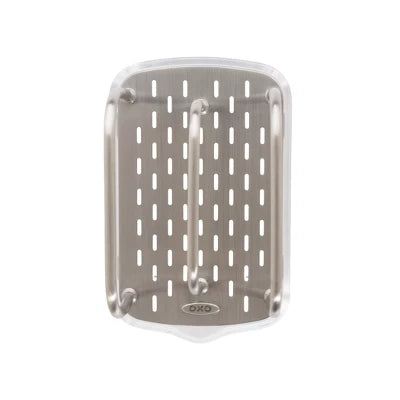Alternative view of OXO Stainless Steel Sink Sponge Holder: Kitchen Caddy, Light Silver, Spot Clean, 4.25″ Width, Lifetime Warranty