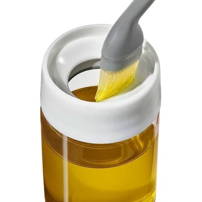 Alternative view of OXO Oil Bottle And Brush: Tempered Glass Food Storage Container, Dishwasher-Safe, 8 Oz Capacity