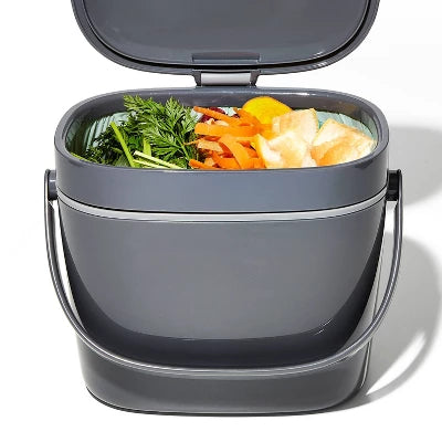 OXO 1.75g Plastic Easy Clean Compost Bin Gray: Indoor Kitchen Countertop Trash Can, 1.75 Gallon Capacity - Image 7