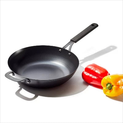 OXO 12″ Steel Open Wok With Silicone Sleeve Black - Image 6