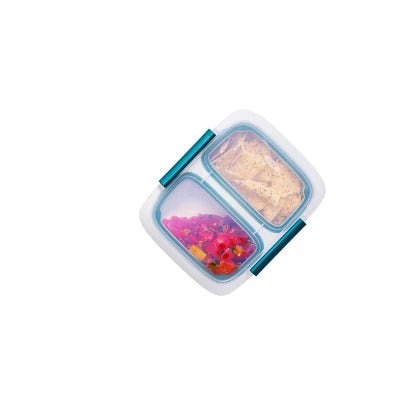 Alternative view of OXO Prep And Go 2c Divided Food Storage Container: Leakproof, 2 Compartment, Dishwasher & Microwave Safe