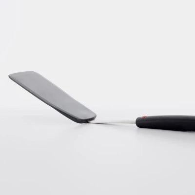 Alternative view of OXO Silicone Flexible Turner: Black Dishwasher-Safe Cooking Spatula, Stainless Steel Handle, 12″ Length