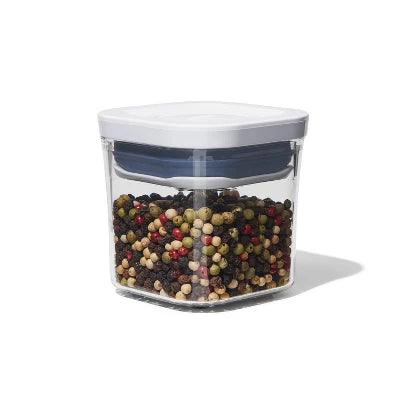 Alternative view of OXO POP 4pk Plastic Mini Square Food Storage Container Set White