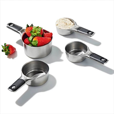 OXO 4pc Stainless Steel Magnetic Measuring Cups Set Black: Nesting Design, Dishwasher-Safe, Includes 1 Cup To 1/4 Cup - Image 4