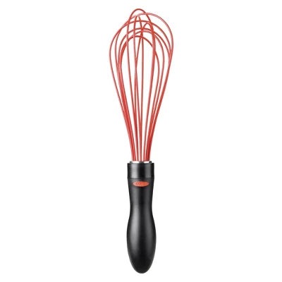 Alternative view of OXO Silicone Whisk – Black/Red