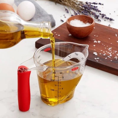 OXO 1Cup Angled Measuring Cup: Dishwasher-Safe Polypropylene, Clear & Red, Includes 1/8 To 1 Cup, Lifetime Warranty - Image 4