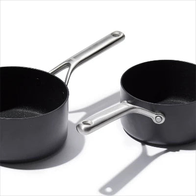 Alternative view of OXO 4pc Ceramic Pro Non-Stick Sauce Pan Set Gray: Aluminum Cookware, Dishwasher-Safe, Induction & Gas Compatible
