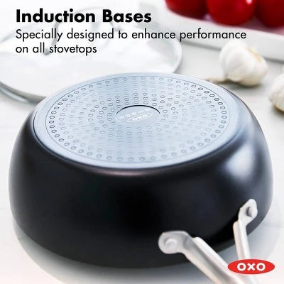 Alternative view of OXO Agility Series 3 Qt” Ceramic Nonstick Aluminum Chef’s Pan With Lid And Helper Handle Black: Dishwasher-Safe, Induction Compatible