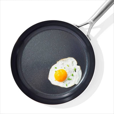 OXO 12″ Mira Tri-Ply Stainless Steel Non-Stick Open Frypan Silver - Image 3