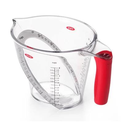 OXO 4 Cup Angled Measuring Cup: Large Liquid Plastic, Dishwasher-Safe, Clear, Lifetime Warranty - Image 4
