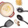 OXO 3pc Nylon Utensil Set Black: Kitchen Utensils With Soft-Grip Handle, Includes Pasta Spoon & Slotted Turner - Image 5