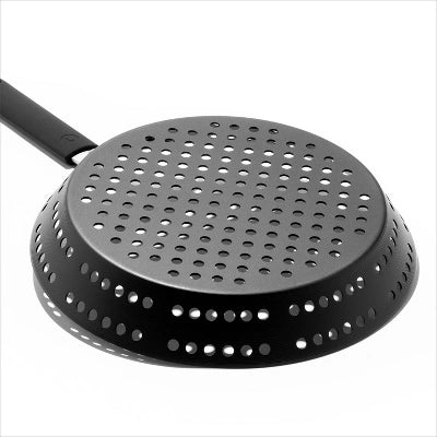 Alternative view of OXO 12″ Steel BBQ Open Frypan With Silicone Sleeve Black