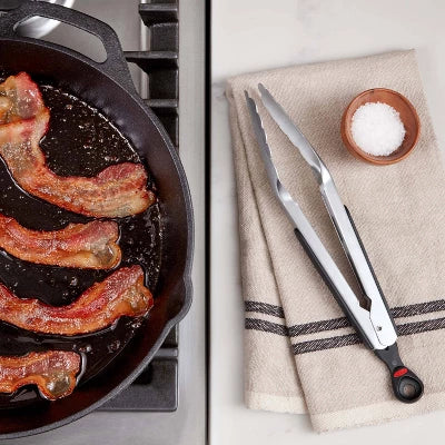 Alternative view of OXO Softworks 9″ Locking Tongs: Stainless Steel Kitchen & Cooking Tongs, Dishwasher-Safe, Black