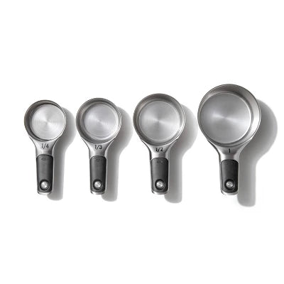 OXO 4pc Stainless Steel Magnetic Measuring Cups Set Black: Nesting Design, Dishwasher-Safe, Includes 1 Cup To 1/4 Cup - Image 5