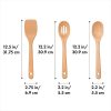 OXO 3pc Wooden Utensil Set: Turner, Spoon & Slotted Spoon For Cooking & Kitchen Use, Hand Wash, Adult, Brown - Image 2