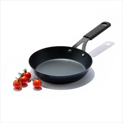 Alternative view of OXO 8″ Steel Open Frypan With Silicone Sleeve Black