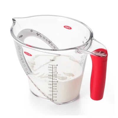 Alternative view of OXO 4 Cup Angled Measuring Cup: Large Liquid Plastic, Dishwasher-Safe, Clear, Lifetime Warranty