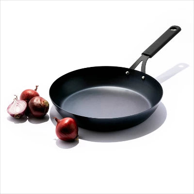OXO 12″ Steel Open Frypan With Silicone Sleeve Black - Image 7