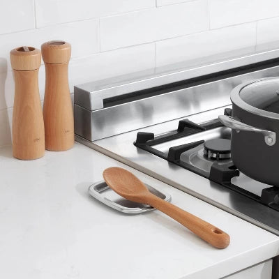 Alternative view of OXO Stainless Steel Spoon Rest: Silicone Utensil Holder For Stove, Dishwasher-Safe, Light Silver