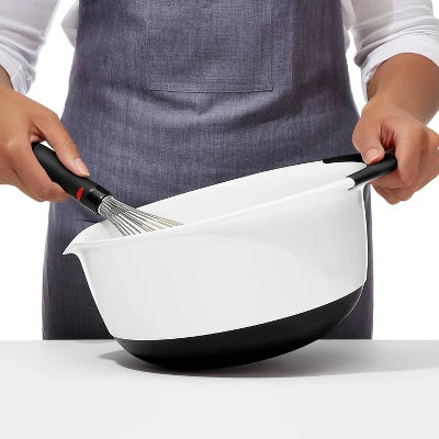 OXO 3pc Plastic Mixing Bowl Set With Black Handles: Dishwasher-Safe, 1.5, 3, 5 Qt. Bowls, Polypropylene, Black - Image 3