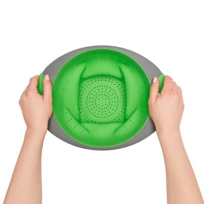 Alternative view of OXO 3.5qt Colander With Handle Green