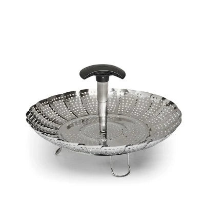 Alternative view of OXO Stainless Steel Steamer With Extendable Handle: Best Kitchen & Vegetable Steamer Basket, Dishwasher-Safe, Silver