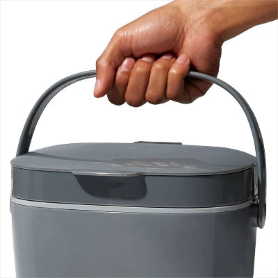 OXO 1.75g Plastic Easy Clean Compost Bin Gray: Indoor Kitchen Countertop Trash Can, 1.75 Gallon Capacity - Image 4