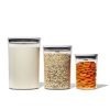 OXO POP 3pc Plastic Airtight Round Canister Food Storage Container Set White - Image 2