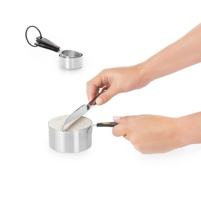 Alternative view of OXO Stainless Steel Measuring Cups: 5-Piece Set, Dishwasher-Safe, Black, Lifetime Warranty