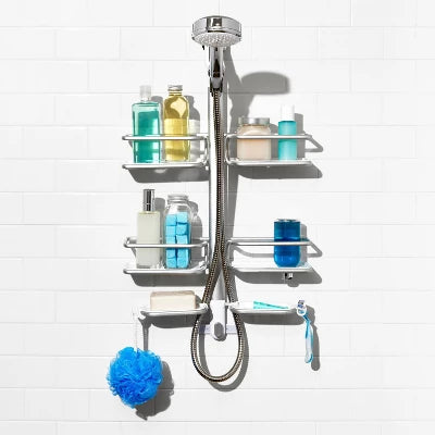 Alternative view of OXO Aluminum Hose Keeper Shower Caddy