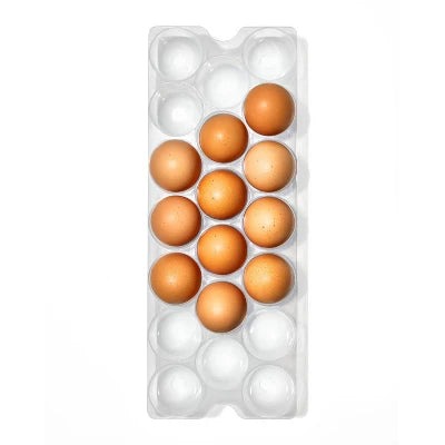 Alternative view of OXO Plastic Egg Bin With Removable Tray White: Refrigerator Egg Organizer & Storage Container, Hand Wash, 14.75″x5.85″x3.2″