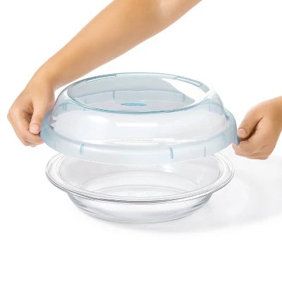 Alternative view of OXO Glass Deep Dish Pie Plate With Lid: Round Pie Pan & Carrier, Dishwasher-Safe, 44.8 Volume Capacity