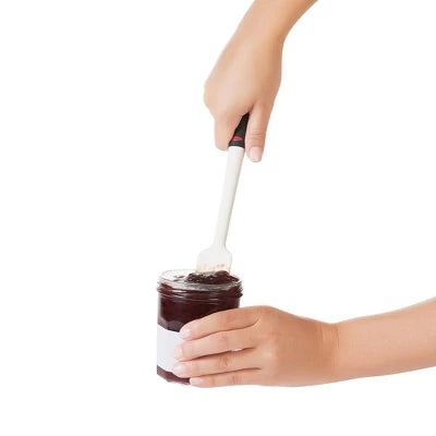 Alternative view of OXO Jar Spatula: Silicone Heat-Resistant Scraper, Soft-Grip Handle, Dishwasher-Safe, 11.2″ Length