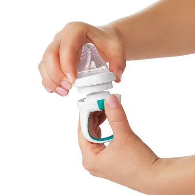 Alternative view of OXO TOT Silicone Self Feeder – 2pk – Pink/Teal