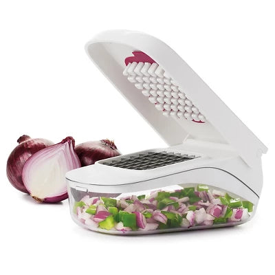 Alternative view of OXO Vegetable Manual Food Chopper: Best Veggie & Salad Chopper, Stainless Steel Blade, Dishwasher-Safe, White