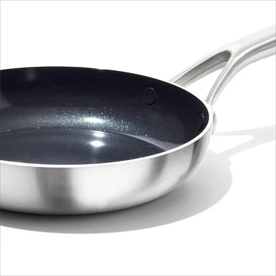 OXO 10″ Mira Tri-Ply Stainless Steel Non-Stick Open Frypan Silver - Image 5
