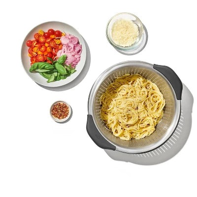 OXO 5 Qt Stainless Steel Colander: Dishwasher-Safe Strainer For Pasta & More, Clear, 11.7″ Width - Image 6