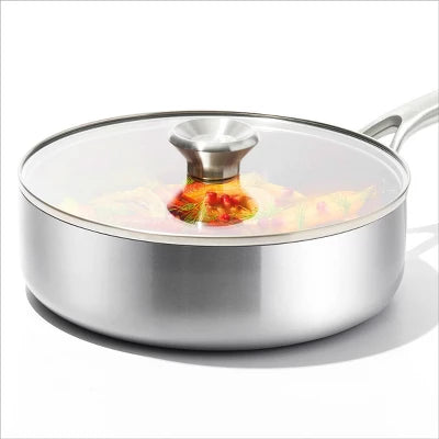 OXO 2pc Mira Tri-Ply Stainless Steel Frypan Set Silver: Cookware Set, Kitchen, Dishwasher-Safe, Gas & Induction Compatible - Image 3